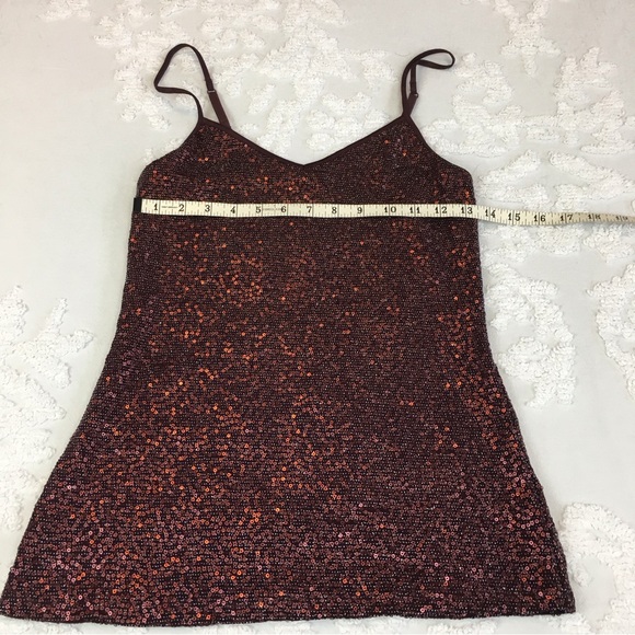Express Burgundy Sequin Camisole Tank Top - Picture 9 of 16